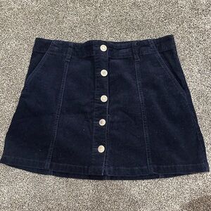 Forever 21 navy and gold button up skirt